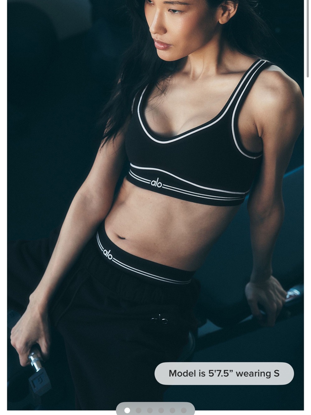 Alo Yoga Heart Throb Bra in BLACK/WHITE